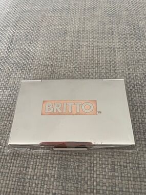 BRITTO Polished Silver Card Case with Rose Gold Logo